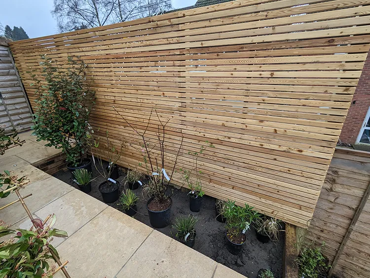 Potted plants awaiting planting