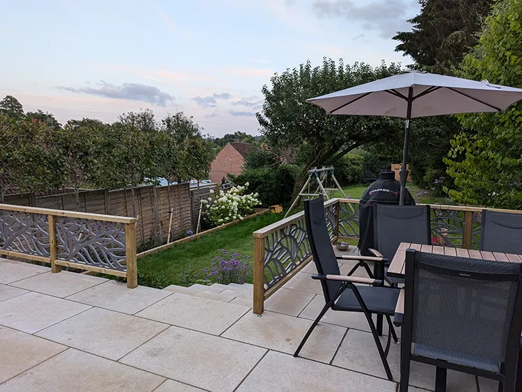 Terrace with garden table